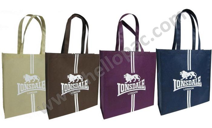 Reusable Promotional Polypropylene Non Woven Shopping Giveaway Gift Bag with Carriable Tote Handle and Customized Print for Retail Packaging
