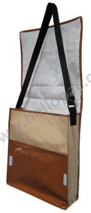 Durable Promotional Reusable Lamination PP Woven Messenger Bag with Adjustable Long Webbing Shoulder Handle and CMYK Lamination