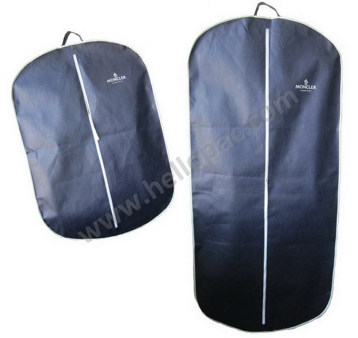Recyclable Marketing Promotion Foldable Oval Shape Non Woven Suit Cover with Carriable Tote Handle and Zipper Closure for the Storage of Clothes