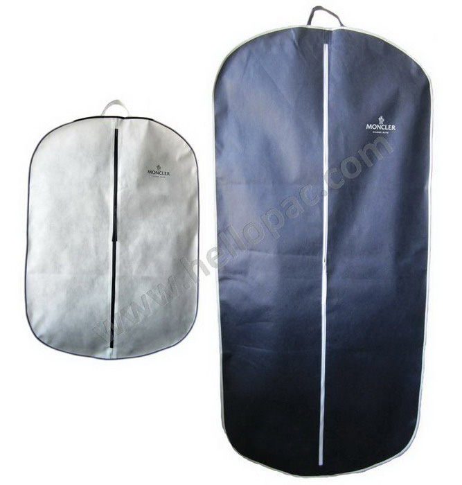 Recyclable Marketing Promotion Foldable Oval Shape Non Woven Suit Cover with Carriable Tote Handle and Zipper Closure for the Storage of Clothes