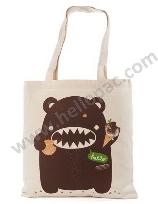 Advertising Natural Cotton Shopping Bag with Customized Logo Print