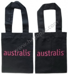 Recycled Small Size Black Cotton Bag with Tote Handle for Promo