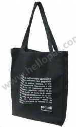 Recycled Promotional Black Twill Cotton Tote Shopping Bag with Long Handle