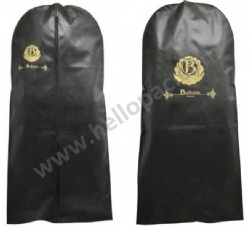 Reusable Dust Proof Black NonWoven Long Wedding Dress Gown Cover Bag with Zipper