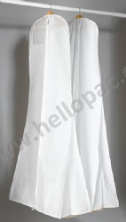 Reusable Dust Proof White Non Woven Wedding Dress Cover for Bridal Gown with Zipper and Print