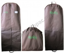 Reusable Dust Proof Foldable Brown Non Woven Wedding Dress Cover for Bridal Gown with Handle and Zipper