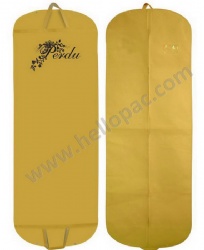 Reusable Dust Proof Foldable Yellow Non Woven Wedding Dress Cover for Bridal Gown with Handle and Zipper