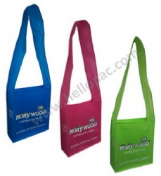 Reusable Promotional NonWoven Messenger Bag with Long Adjustable Shoulder Handle