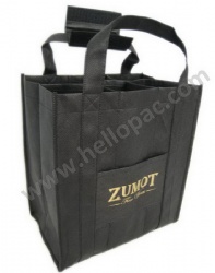 Eco-Friendly Reusable Reinforced Carriable Non Woven Wine Bottle Bag for 9 Bottles