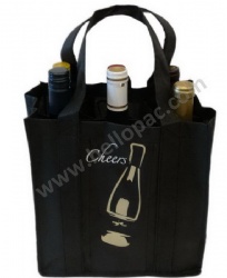 Eco-Friendly Reusable Reinforced Carriable Non Woven Wine Bottle Bag for 6 Bottles