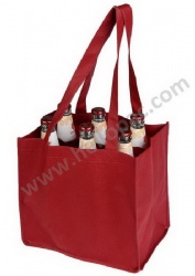 Eco-Friendly Reusable Reinforced Carriable Non Woven Wine Bottle Bag for 6 Bottles