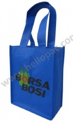 Reusable Reinforced Carriable Non Woven Wine Bottle Bag for 2 Bottles with Tote Handle