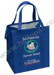 Reusable Ultrasonic Non Woven Laminated Aluminium Cooler Bag with Tote Handle and Zipper