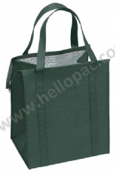 Reusable Ultrasonic Non Woven Laminated Aluminium Cooler Bag with Tote Handle and Zipper