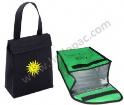 Reusable Non Woven Insulated Picnic Cooler Bag with Tote Handle and Velcro Closure