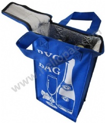 Reusable Non Woven Insulated Picnic Cooler Bag with Tote Handle and Zipper Closure