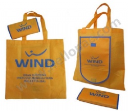 Durable Eco-Friendly Reusable Promotional Polypropylene Non Woven Foldable Bag with Tote Handle and Velcro Pouch