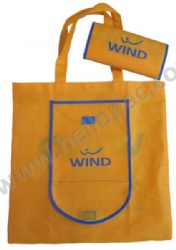 Durable Eco-Friendly Reusable Promotional Polypropylene Non Woven Foldable Bag with Tote Handle and Velcro Pouch