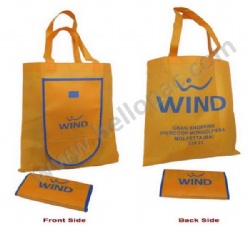 Durable Eco-Friendly Reusable Promotional Polypropylene Non Woven Foldable Bag with Tote Handle and Velcro Pouch