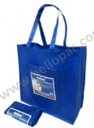 Durable Eco-Friendly Reusable Promotional Polypropylene Non Woven Foldable Bag with Tote Handle and Plastic Button