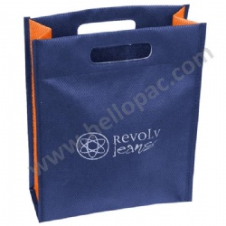 Durable Eco-Friendly Reusable Promotional Polypropylene Non Woven Shopping Bag with Die-Cut Hole Handle