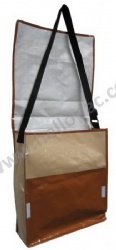 Durable Promotional Reusable Lamination PP Woven Messenger Bag with Adjustable Long Webbing Shoulder Handle and CMYK Lamination