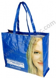 Durable Promotional Reusable Lamination PP Woven Shopping Gift Bag with Tote Handle and CMYK Lamination