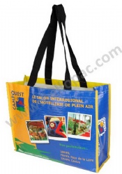 Durable Promotional Reusable Lamination PP Woven Shopping Gift Bag with Tote Handle and CMYK Lamination