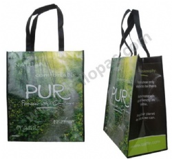 Promotional Reusable Non Woven Laminated Shopping Giveaway Bag with Carriable Tote Handle and CMYK Lamination Print for Luxury Packaging