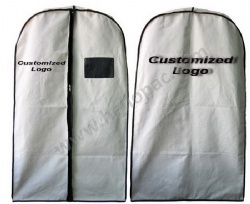 Reusable Dust-Proof Cotton Suit Covers with Zipper Closure and Customized Printing for Luxury Garment Storage Packaging