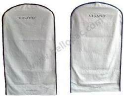 Reusable Dust-Proof Bottom-Opening Cotton Suit Covers with Customized Printing for Luxury Garment Storage Packaging