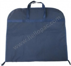 Promotional Foldable PEVA Non Woven Suit Cover Bag with Zipper and Carriable Webbing Tote Handle and Customized Print for Storage of Men's Suits