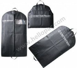 Recyclable Marketing Promotion Folding Non Woven Suit Cover with Carriable Tote Handle and Zipper Closure and Clear PVC Window for the Storage of Costume