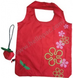 Folding Polyester Apple Bag with PP Drawstring Rope