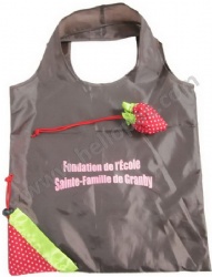 Folding Polyester Strawberry Bag with Drawstring Rope