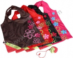 Folded Polyester Strawberry Bag with PP Drawstring Rope